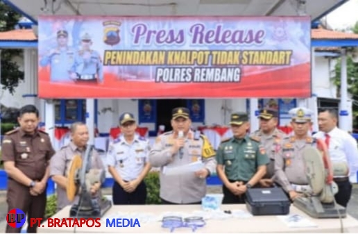 Polres Rembang dan Komunitas Otomotif Gelar Aksi Zero Knalpot Brong