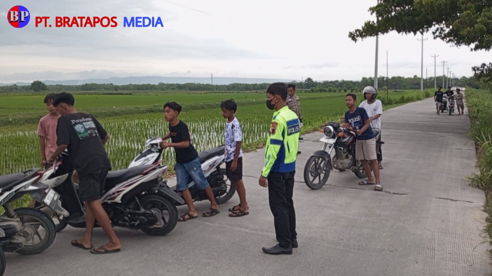 Satlantas Polres Grobogan Gelar Razia Balap Liar Amankan Puluhan Motor