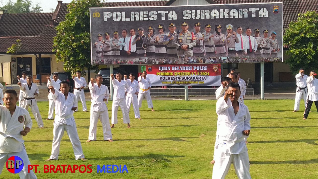Tingkatkan Kemampuan Personil, Polresta Surakarta Gelar Ujian Beladiri Periodik Semester 1 Tahun 2024