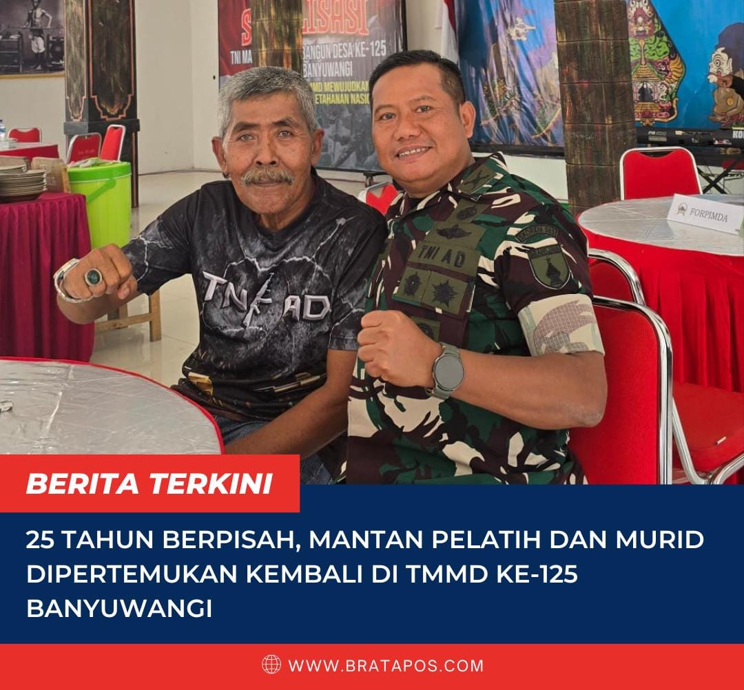 25 Tahun Berpisah, Mantan Pelatih dan Murid Dipertemukan Kembali di TMMD ke-125 Banyuwangi