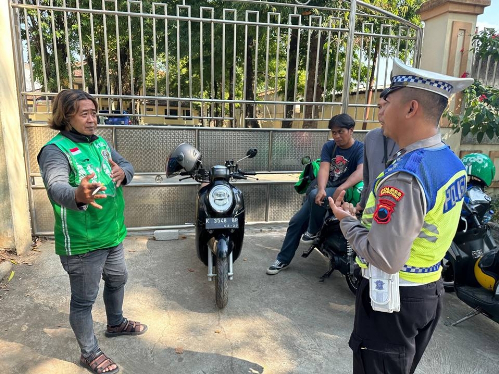 Sat Lantas Polres Grobogan Ajak Ojol Tertib Berlalulintas