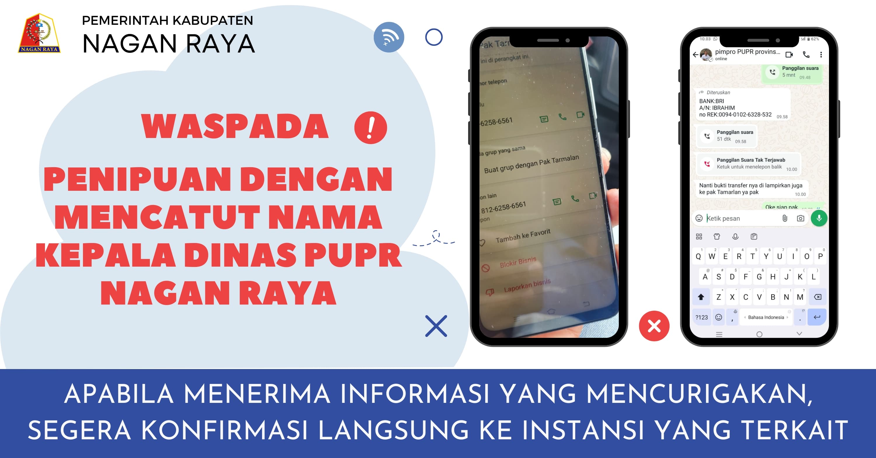 Nama Kepala Dinas PUPR Nagan Raya dicatut untuk Penipuan melalui WhatsApp