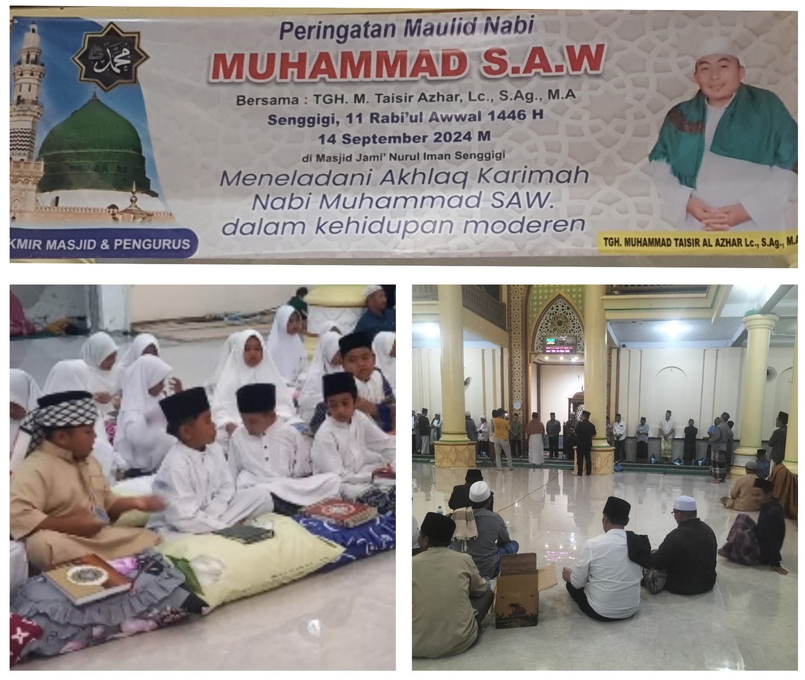 Memperingati Maulid Nabi Besar Muhammad, S.A.W 1446 H/2024 M. di Masjid Jami' Nurul Iman Senggigi