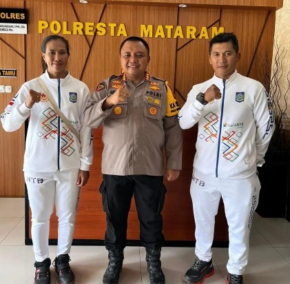 Atas Dukungan Kapolresta Mataram Kepada Personilnya Berhasil Raih Medali PON XX1 Aceh-Sumut Cabor Voli Pasir dan Muaythai