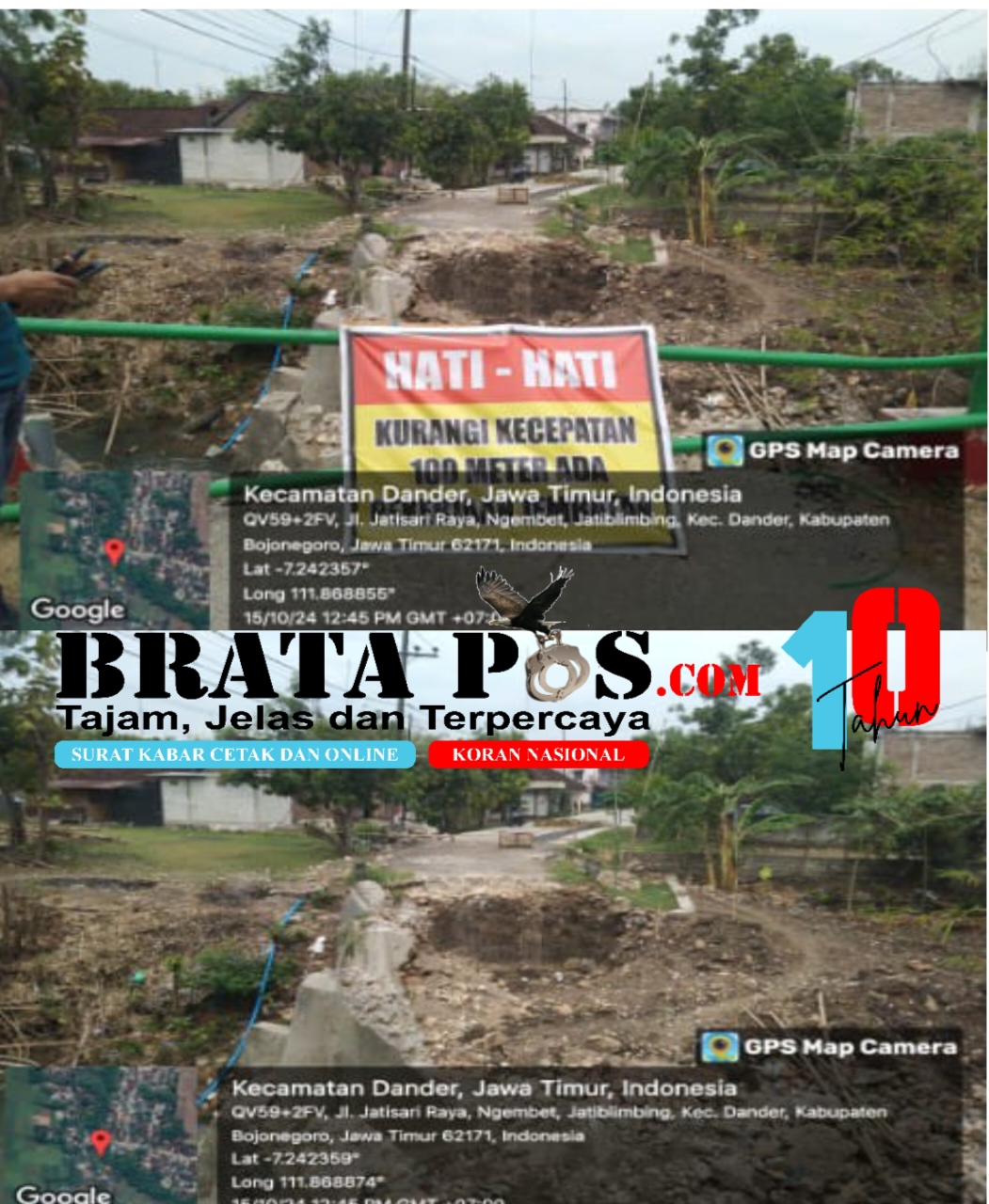 Dinas PU Bojonegoro Disinyalir,Tutup Mata Terkait Mangkraknya Pengerjaan Pembangunan Jembatan .