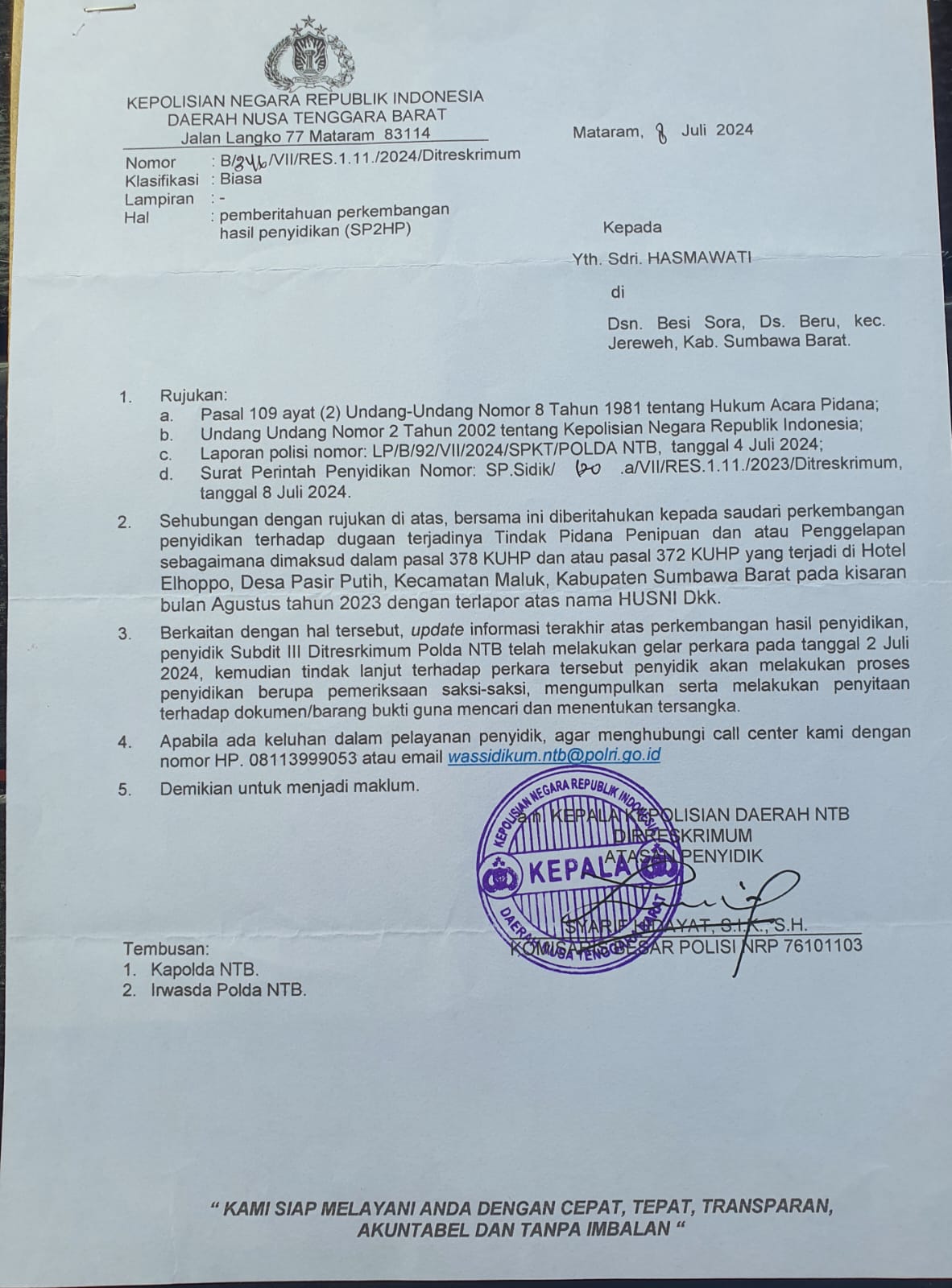 DirReskrimum, Subdit III Polda NTB dan DirReskrimum Polda Metrojaya Berhasil Ungkap Kasus Penipuan Berkedok Bisnis Kerjasama Pembiayaan Bahan Bakar Minyak Jenis Solar