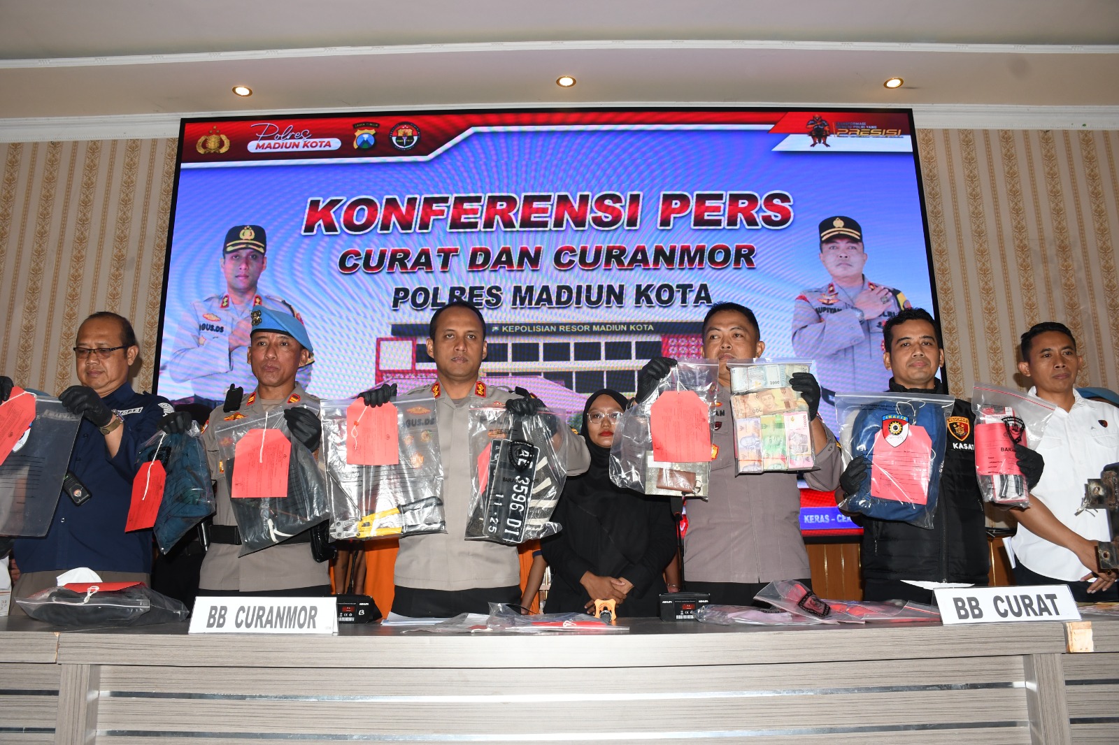 Polres Madiun Kota Ungkap 19 Kasus Curanmor dan Pencurian Brankas, 7 Tersangka Ditangkap