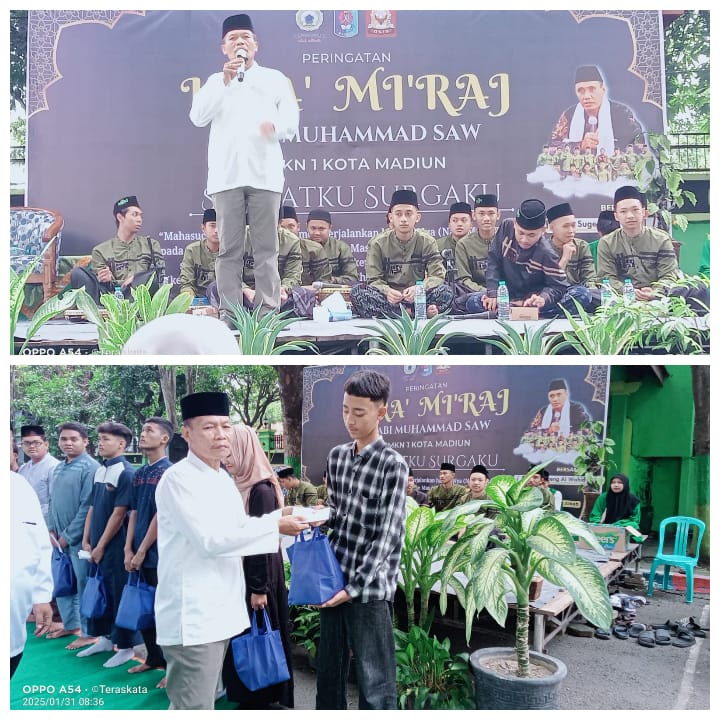 Peringatan Isra’ Mi’raj Nabi Muhammad SAW, SMK 1 Madiun Gelar Pengajian Akbar Bertema "Sholatku Surgaku"