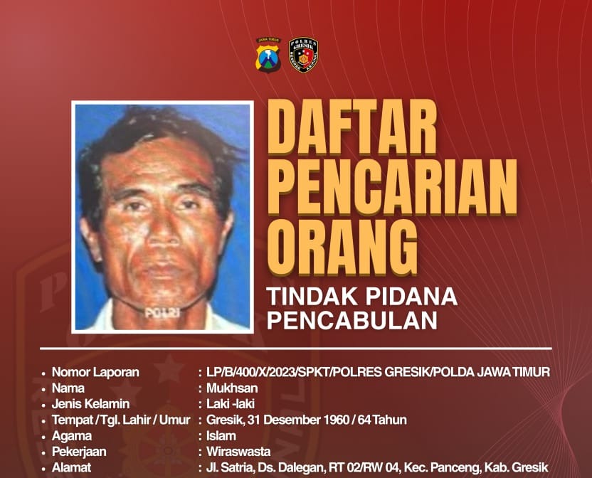 Polres Gresik Terbitkan DPO Kasus Pencabulan, Warga Diminta Bantu Informasi
