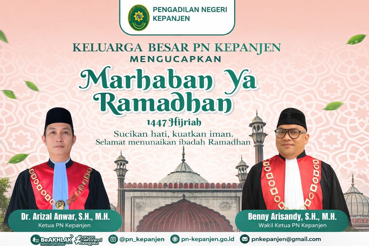 Keluarga Besar PN Kepanjen, Kabupaten Malang. Mengucapkan Marhaban Ya Ramadhan 1447 H