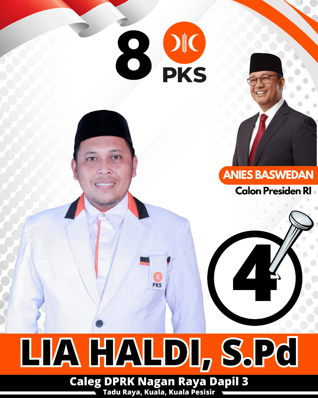 Lia Haldi. S.Pd" Mantan Tuha Peut Gampong Purworejo Caleg Partai PKS No. 4.Siap Bertarung Di Pemilu 2024