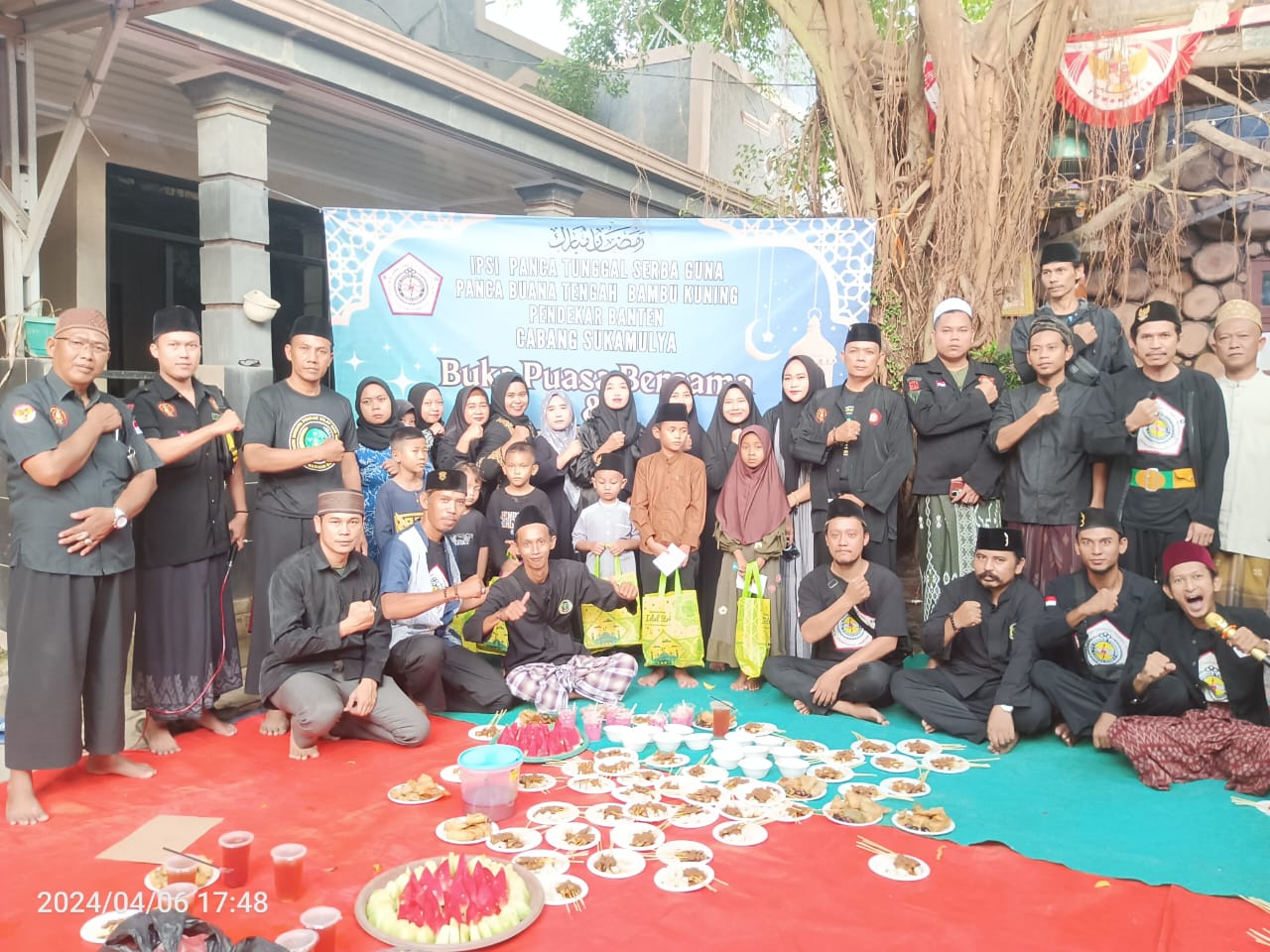 Ketua IPSI Panca Tunggal Cabang Sukamulya Aipda Rahmat Gelar Santunan