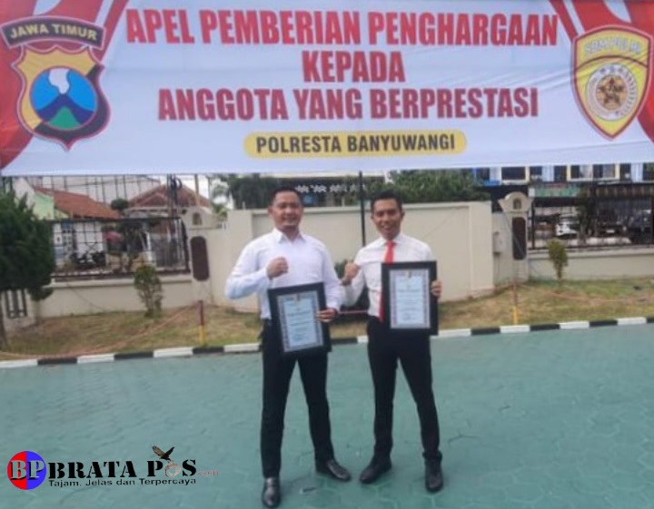 Kapolresta Banyuwangi Pimpin Apel Pemberian Penghargaan Kepada Anggota Berprestasi