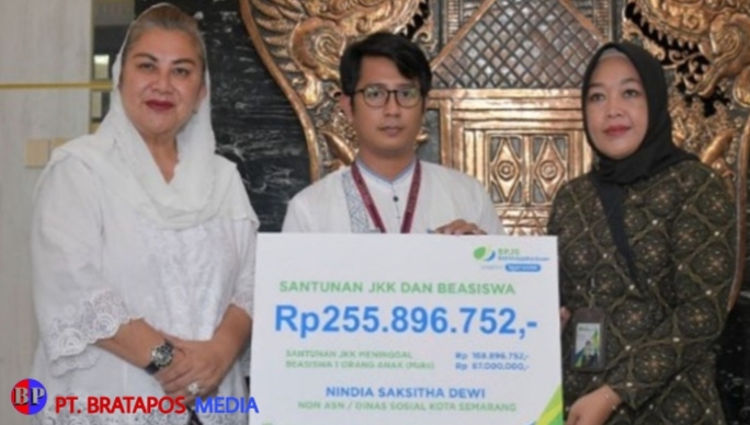Melalui Jaminan Kecelakaan Kerja, Walkot Semarang dan BPJS Berikan Santunan Kematian