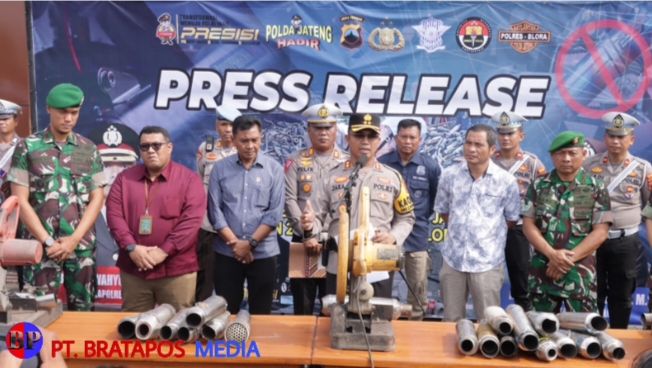 Polres Blora Gelar Konferensi Pers Penindakan Knalpot Brong