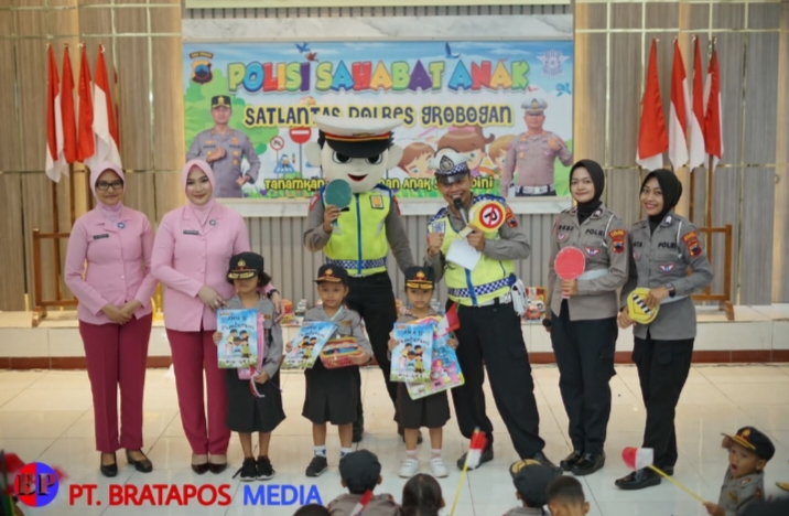 Satlantas Polres Grobogan Gelar Sosialisasi bersama TK Bhayangkari