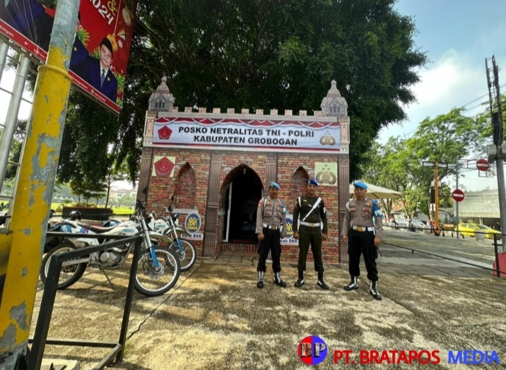 Wujud Netralitas, TNI Polri di Grobogan Bangun Posko