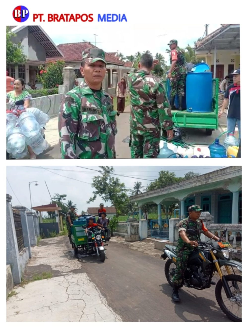 Bentuk Kepedulian, Koramil 0818/34 Kromengan Beserta Muspika Distribusikan Air Bersih Bantu Warga Dusun Balok'an