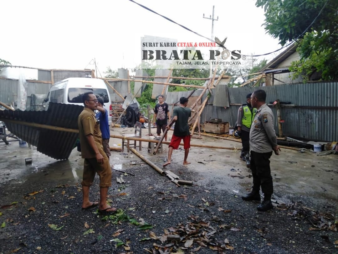 Akibat Hujan Deras Pohon Tumbang di Jalan Raya Sumenep -Pamekasan Desa Nambakor