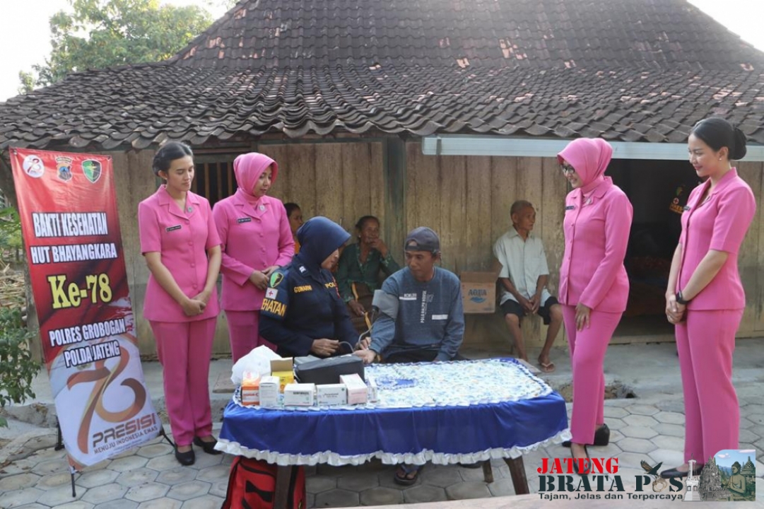 Dalam Rangka Hari Bhayangkara ke 78, Polres Grobogan Gelar Bakti Kesehatan