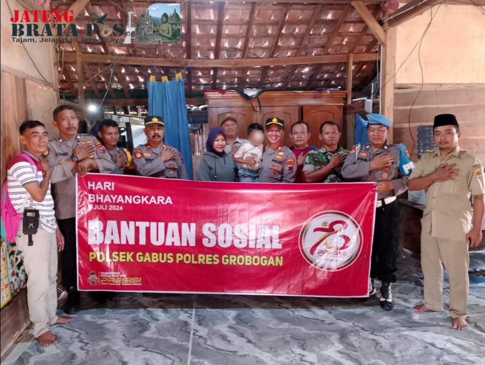 Seorang Bocah Menderita Kanker Mata, Polsek Gabus Polres Grobogan Berikan Bantuan