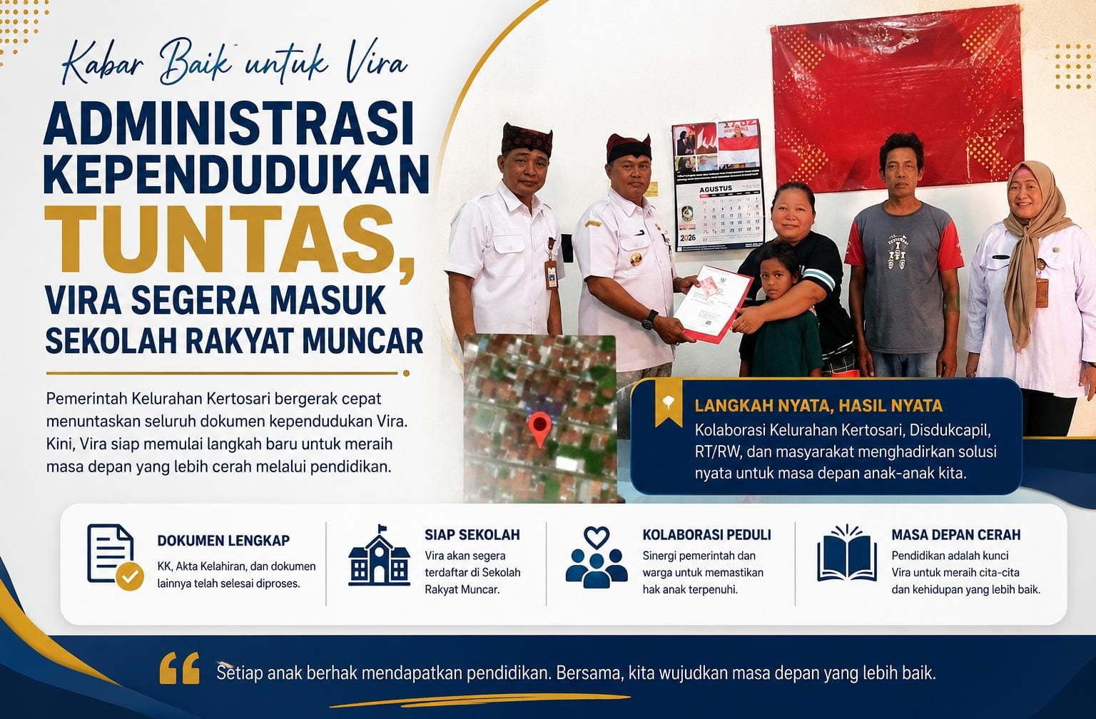 Administrasi Kependudukan Tuntas, Vira Segera Masuk Sekolah Rakyat Muncar