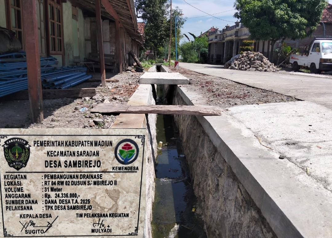 Antisipasi Curah Hujan Yang Tinggi Pemdes Sambirejo Membangun Drainase