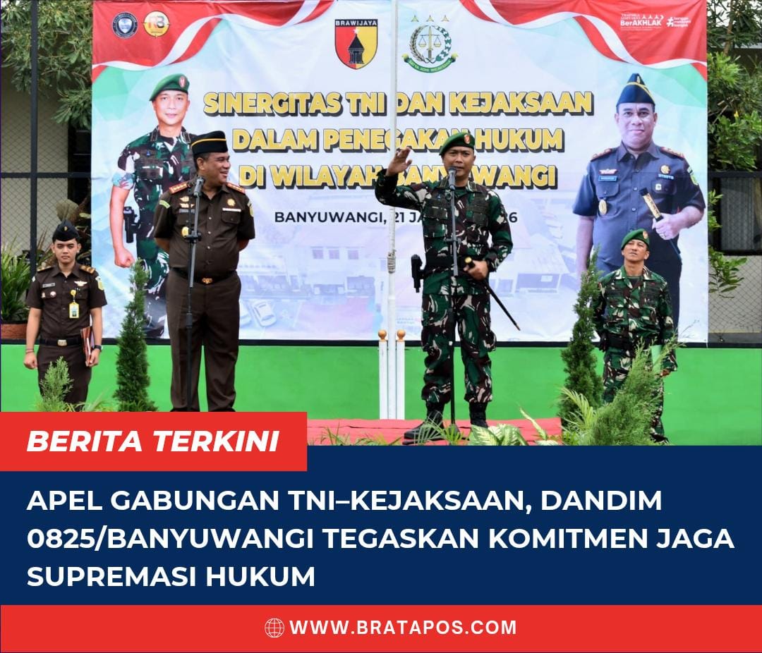 Apel Gabungan TNI–Kejaksaan, Dandim 0825/Banyuwangi Tegaskan Komitmen Jaga Supremasi Hukum