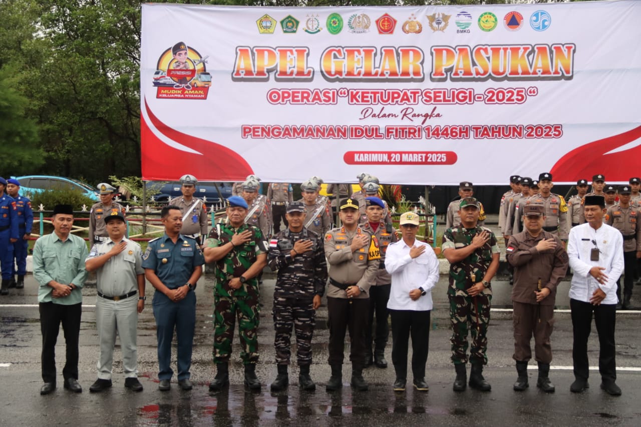 Apel Gelar Pasukan Operasi Ketupat Seligi 2025 di Karimun: Siap Amankan Mudik Lebaran