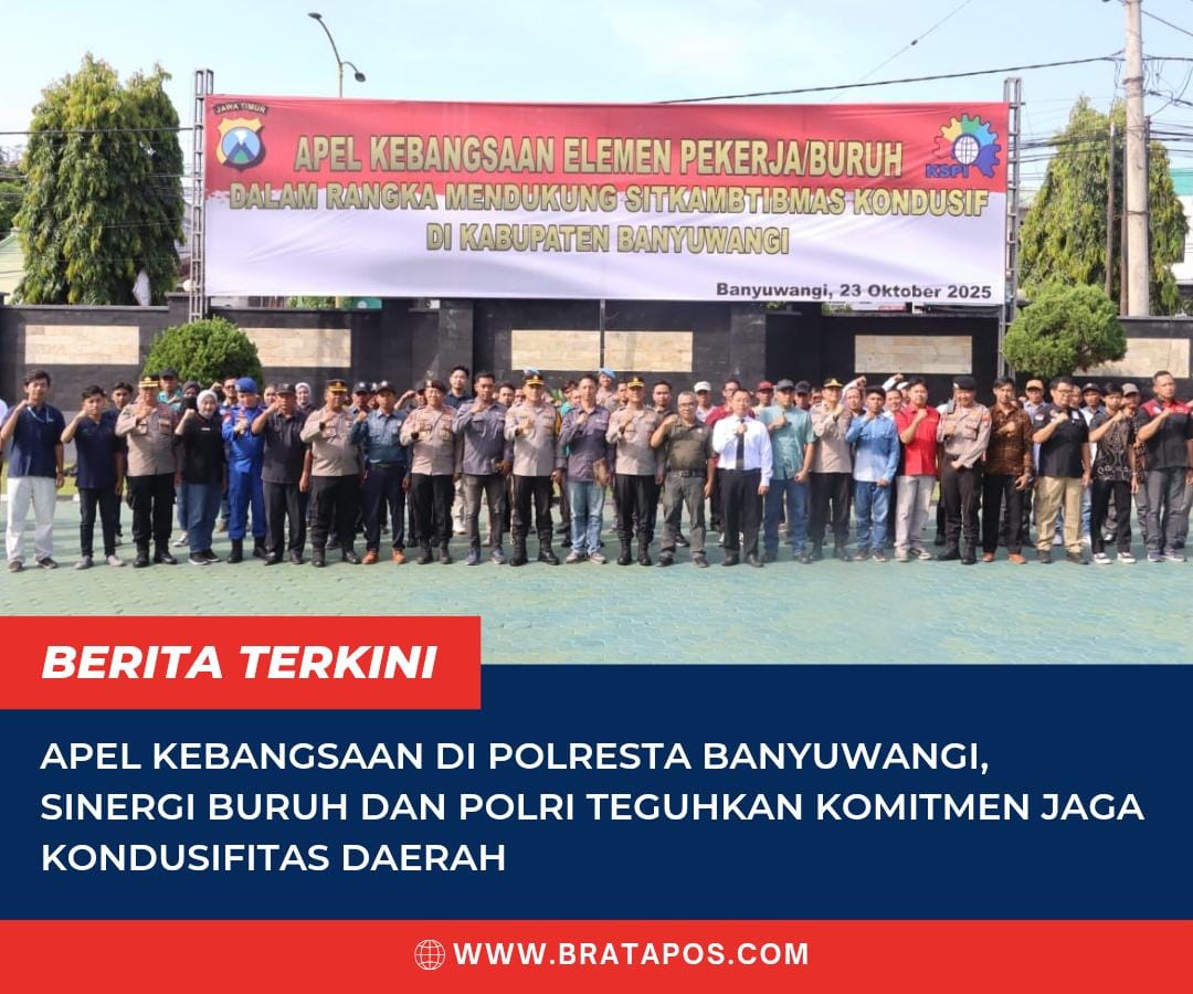 Apel Kebangsaan di Polresta Banyuwangi, Sinergi Buruh dan Polri Teguhkan Komitmen Jaga Kondusifitas Daerah