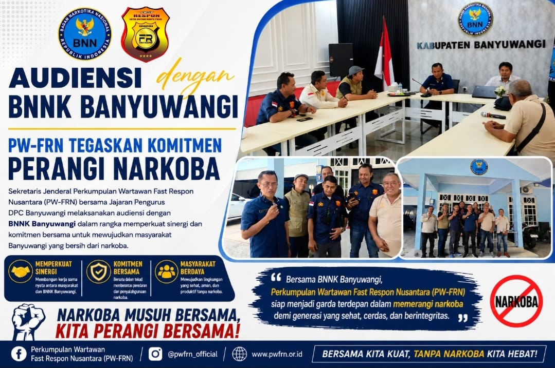 Audiensi dengan BNNK Banyuwangi, PW-FRN Tegaskan Komitmen Perangi Narkoba