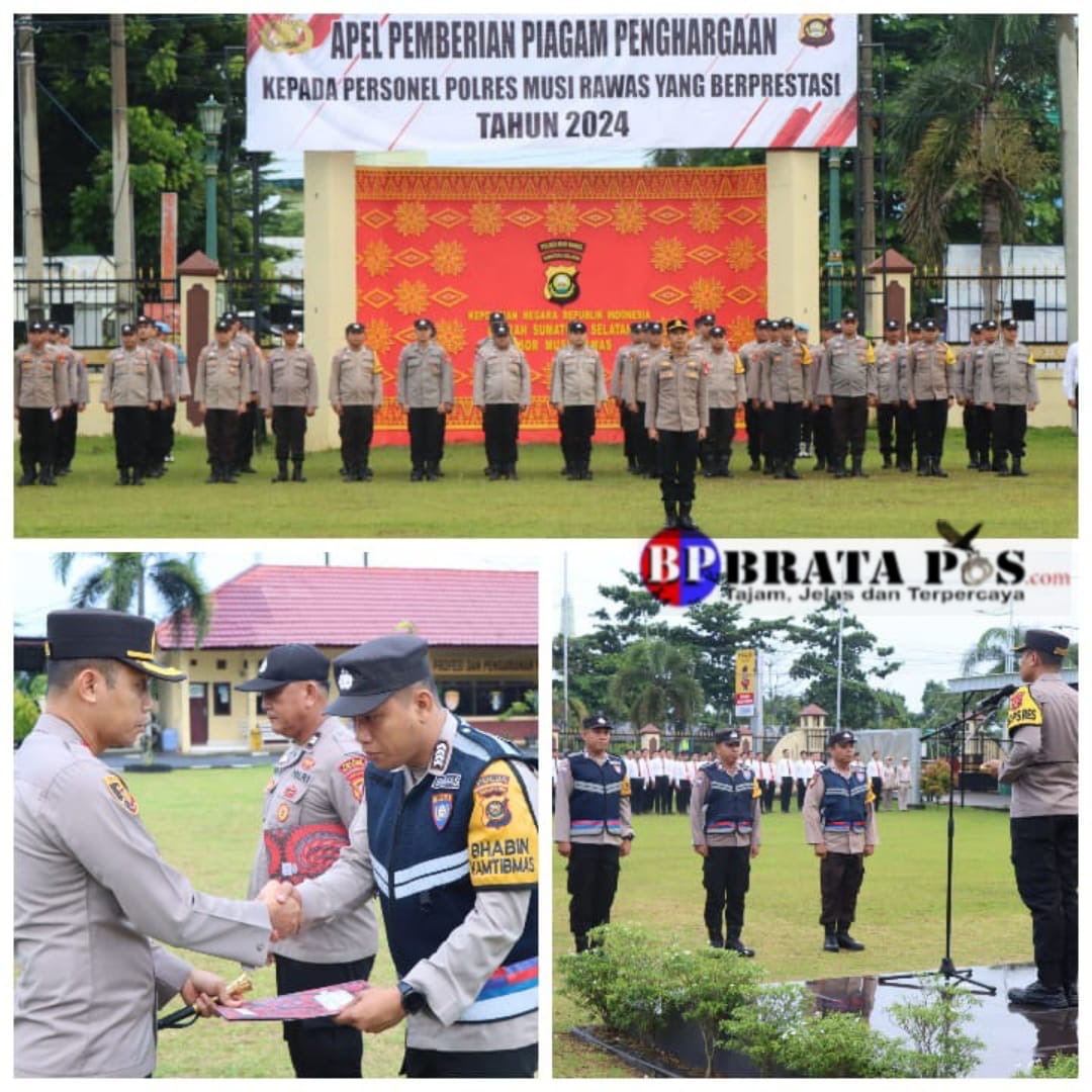 Empat Personel Polres Musi Rawas Terima Penghargaan Dari Kapolres Musi Rawas