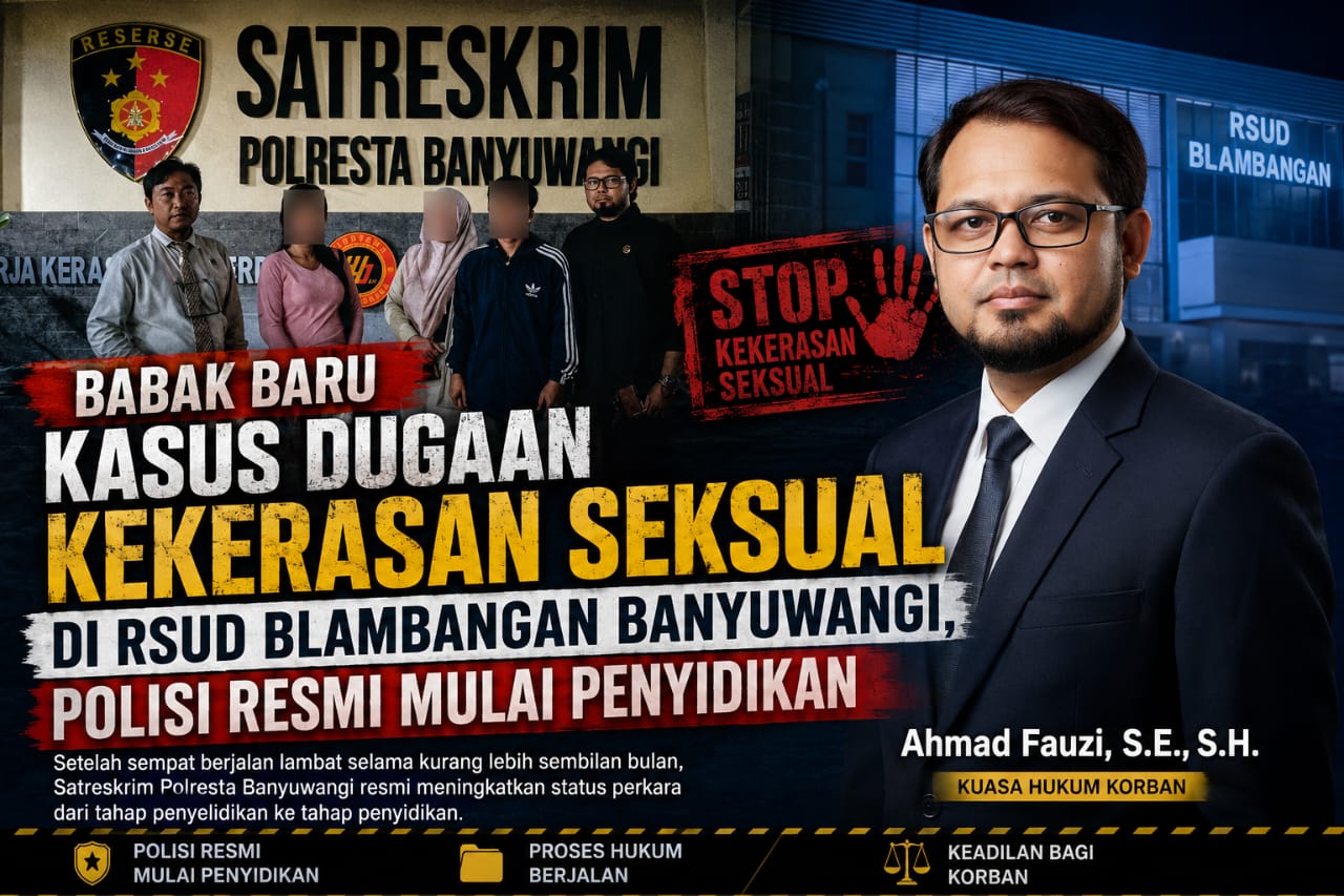 Babak Baru Kasus Dugaan Kekerasan Seksual di RSUD Blambangan Banyuwangi, Polisi Resmi Mulai Penyidikan