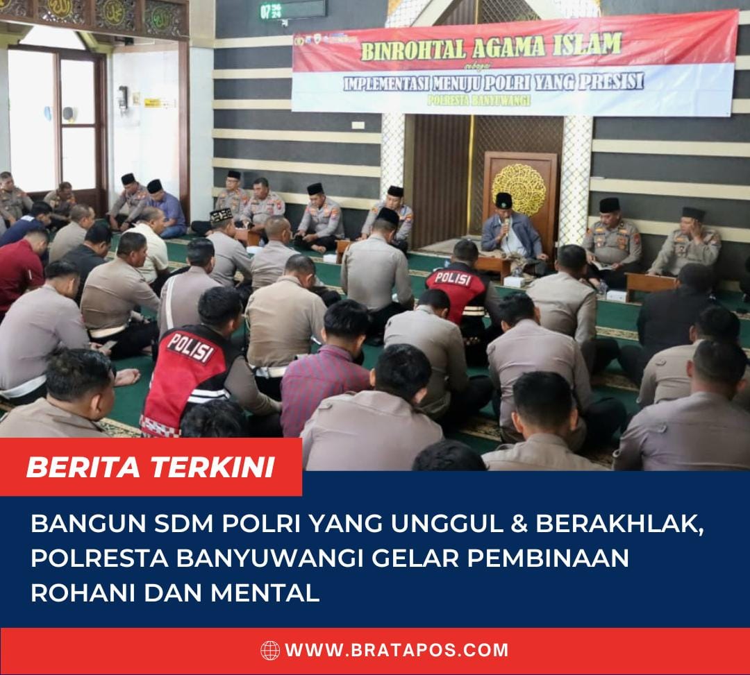 Bangun SDM Polri yang Unggul & Berakhlak, Polresta Banyuwangi Gelar Pembinaan Rohani dan Mental