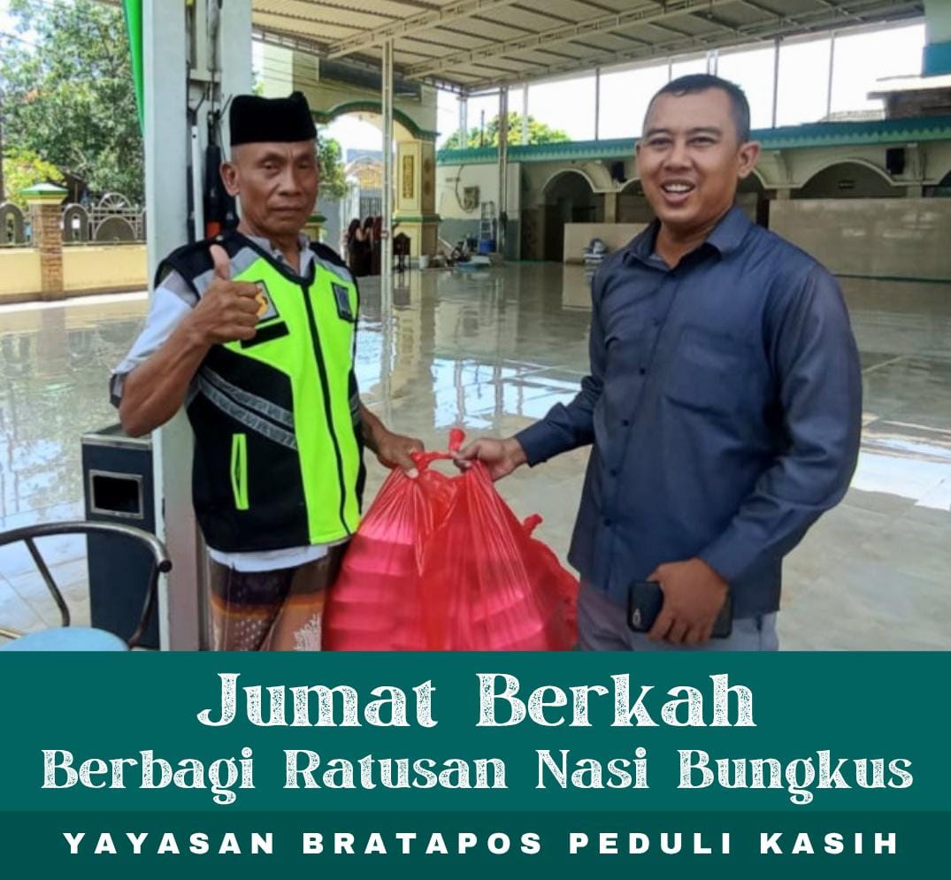 Bratapos Peduli Kasih Konsisten Jalankan Program "Jumat Berkah", Tebar Ratusan Nasi Bungkus untuk Kaum Dhuafa
