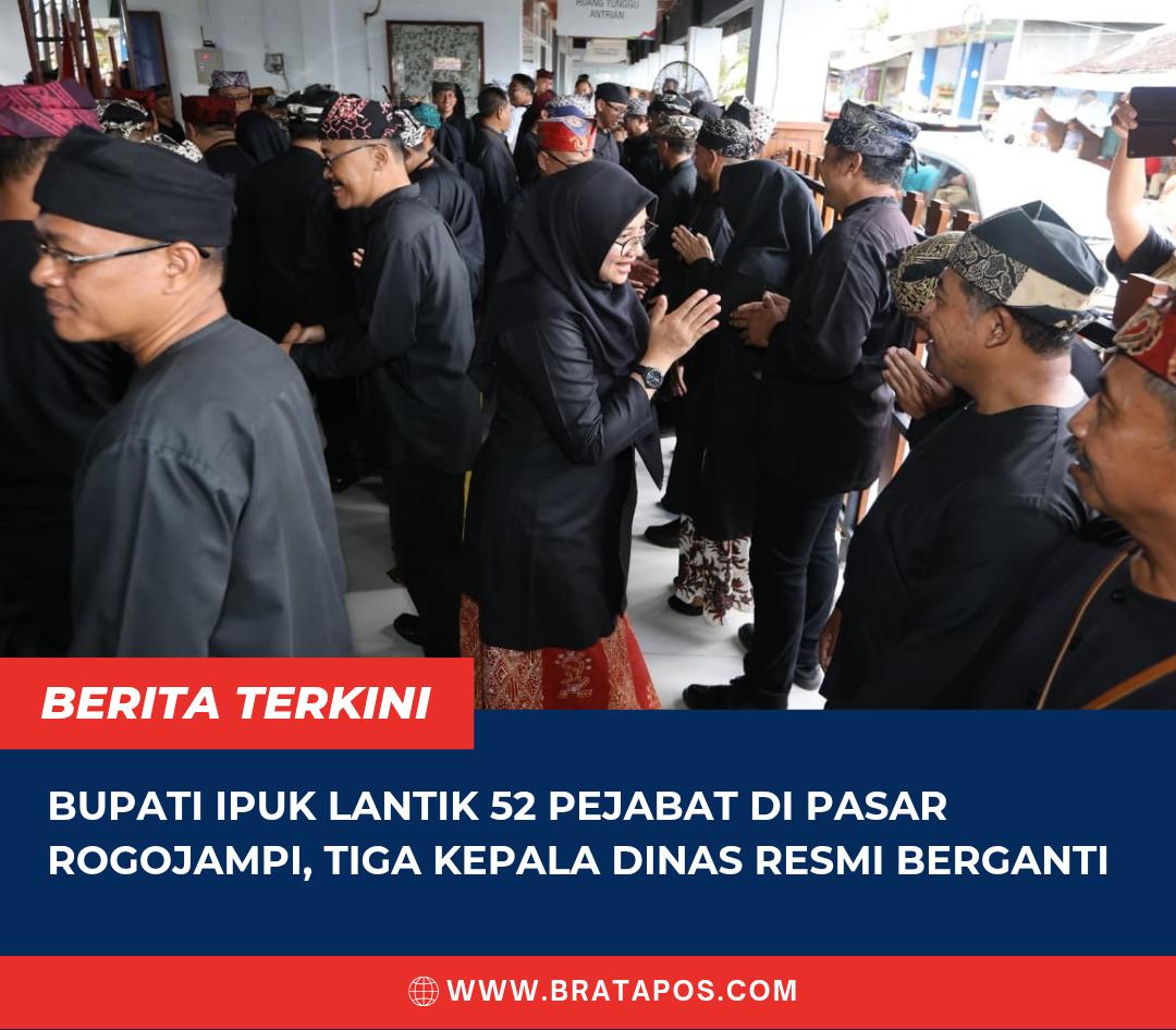 Bupati Ipuk Lantik 52 Pejabat di Pasar Rogojampi, Tiga Kepala Dinas Resmi Berganti