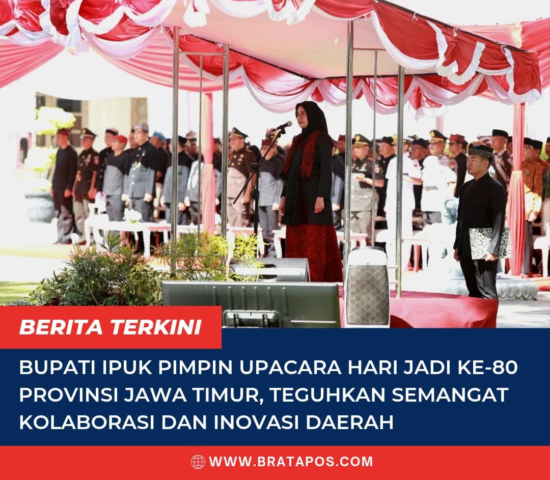 Bupati Ipuk Pimpin Upacara Hari Jadi ke-80 Provinsi Jawa Timur, Teguhkan Semangat Kolaborasi dan Inovasi Daerah