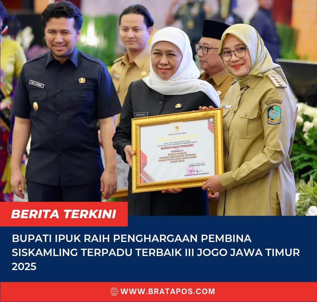 Bupati Ipuk Raih Penghargaan Pembina Siskamling Terpadu Terbaik III Jogo Jawa Timur 2025