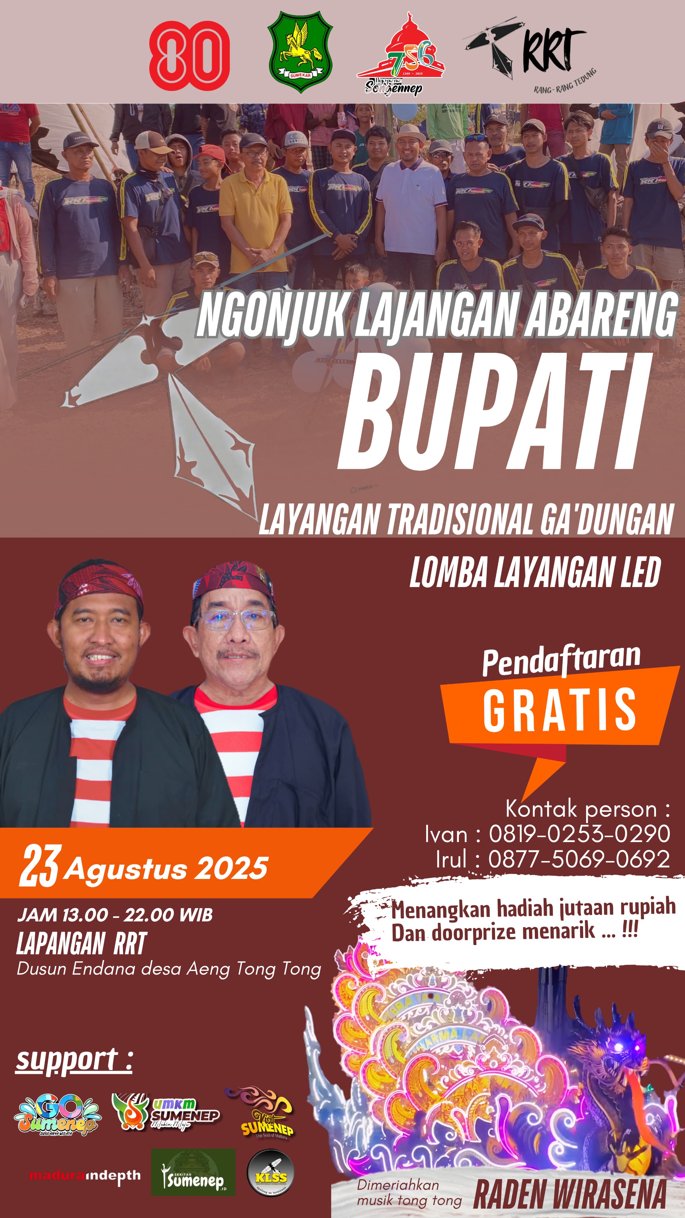 Ngunjuk Lajengan Abareng Bupati Sumenep, Team RRT Memperingati HUT RI Ke-80