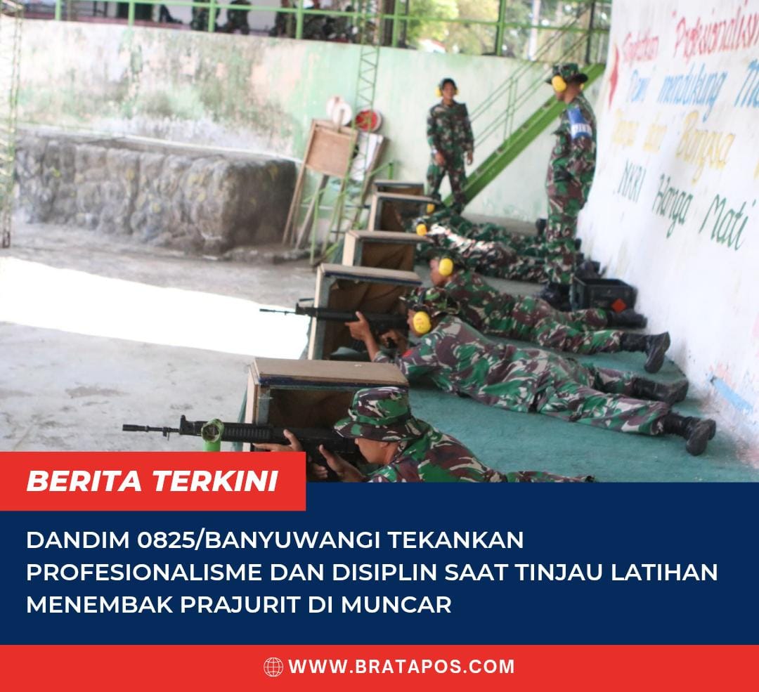 Dandim 0825/Banyuwangi Tekankan Profesionalisme dan Disiplin saat Tinjau Latihan Menembak Prajurit di Muncar