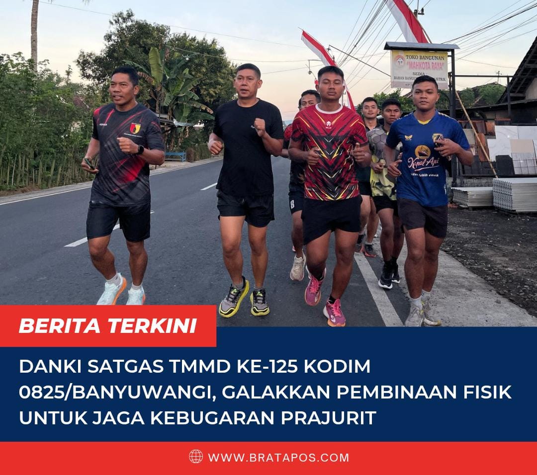 Danki Satgas TMMD ke-125 Kodim 0825/Banyuwangi, Galakkan Pembinaan Fisik untuk Jaga Kebugaran Prajurit