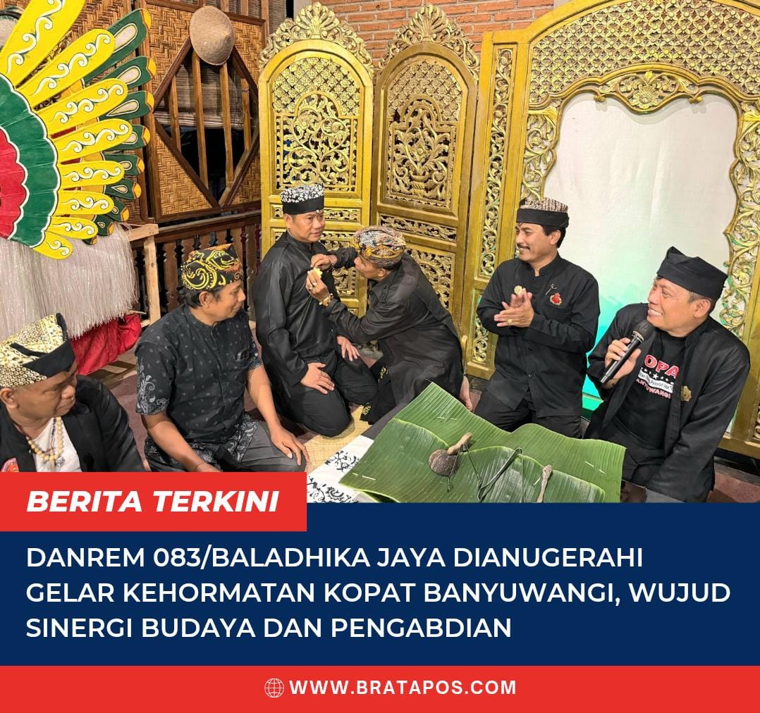 Danrem 083/Baladhika Jaya Dianugerahi Gelar Kehormatan KOPAT Banyuwangi, Wujud Sinergi Budaya dan Pengabdian