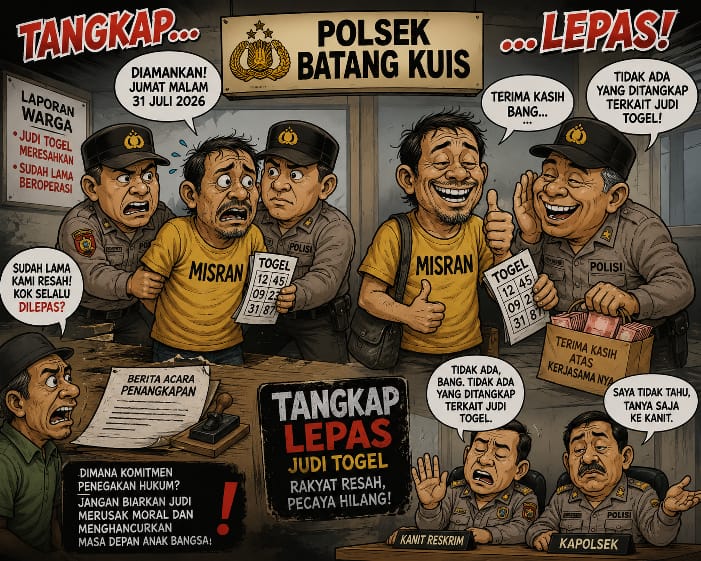 Diduga Tangkap Lepas Kanit Polsek Batang kuis Usai Penanganan Kasus judi Togel  Dipertanyakan tindakannya