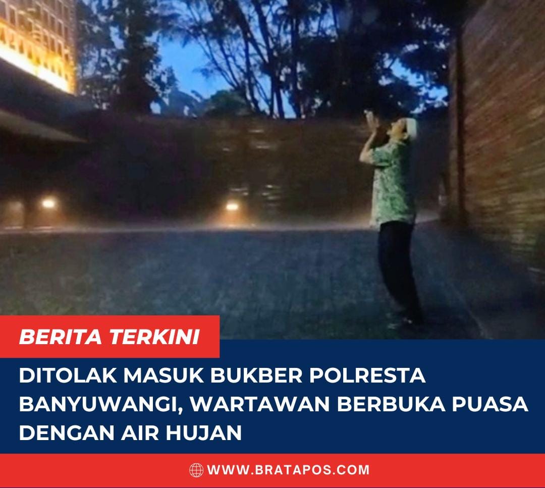 Ditolak Masuk BukBer Polresta Banyuwangi, Wartawan Berbuka Puasa dengan Air Hujan