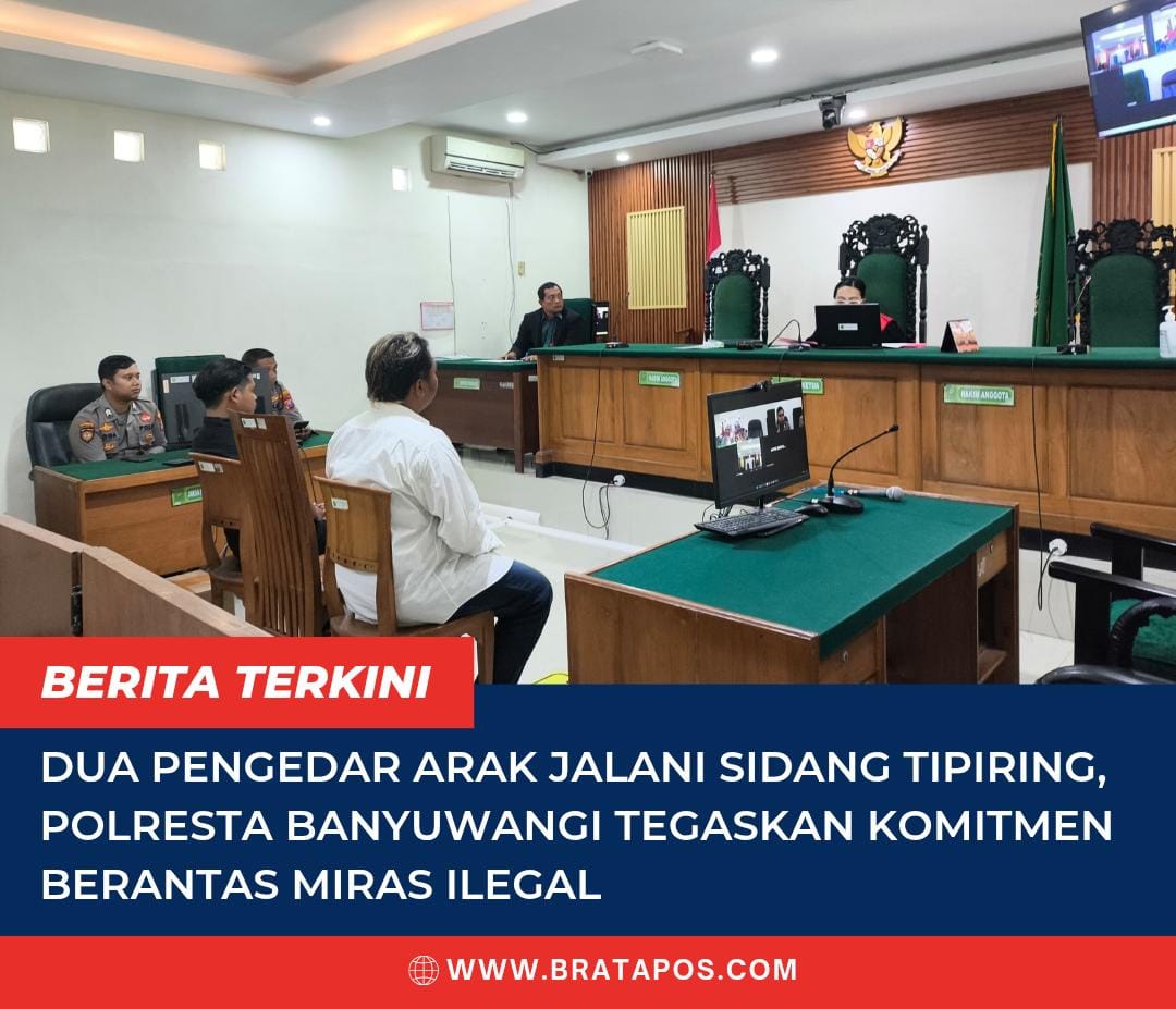 Dua Pengedar Arak Jalani Sidang Tipiring, Polresta Banyuwangi Tegaskan Komitmen Berantas Miras Ilegal