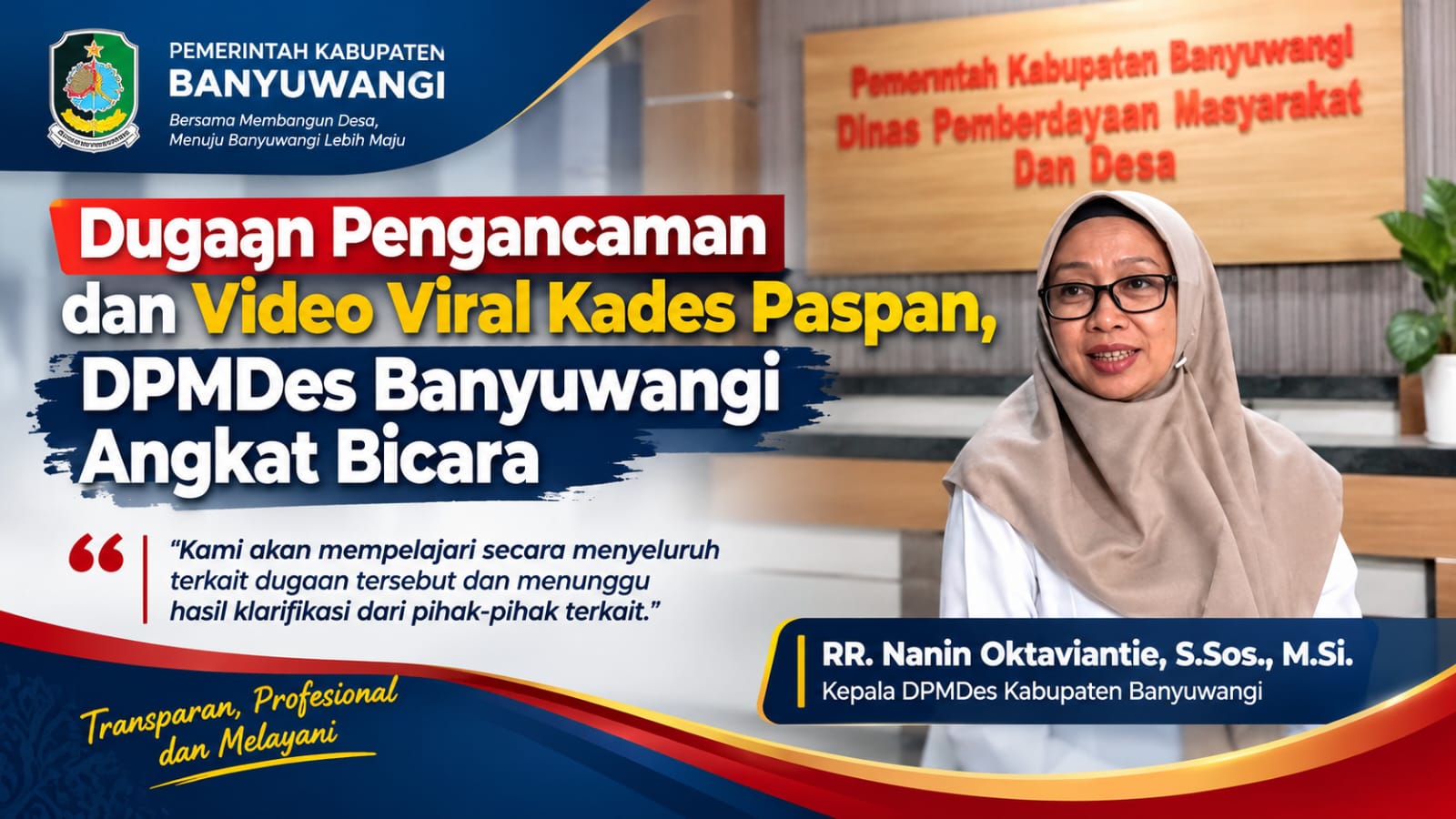 Dugaan Pengancaman dan Video Viral Kades Paspan, DPMDes Banyuwangi Angkat Bicara