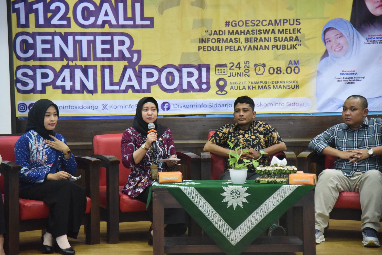 Gandeng Umsida, Dinas Kominfo Sidoarjo Kenalkan Layanan PPID, SP4N LAPOR dan  Call Center Sidoarjo 112