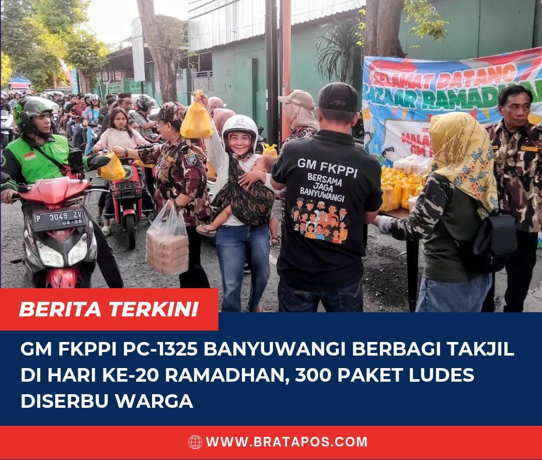 GM FKPPI PC-1325 Banyuwangi Berbagi Takjil di Hari ke-20 Ramadhan, 300 Paket Ludes Diserbu Warga