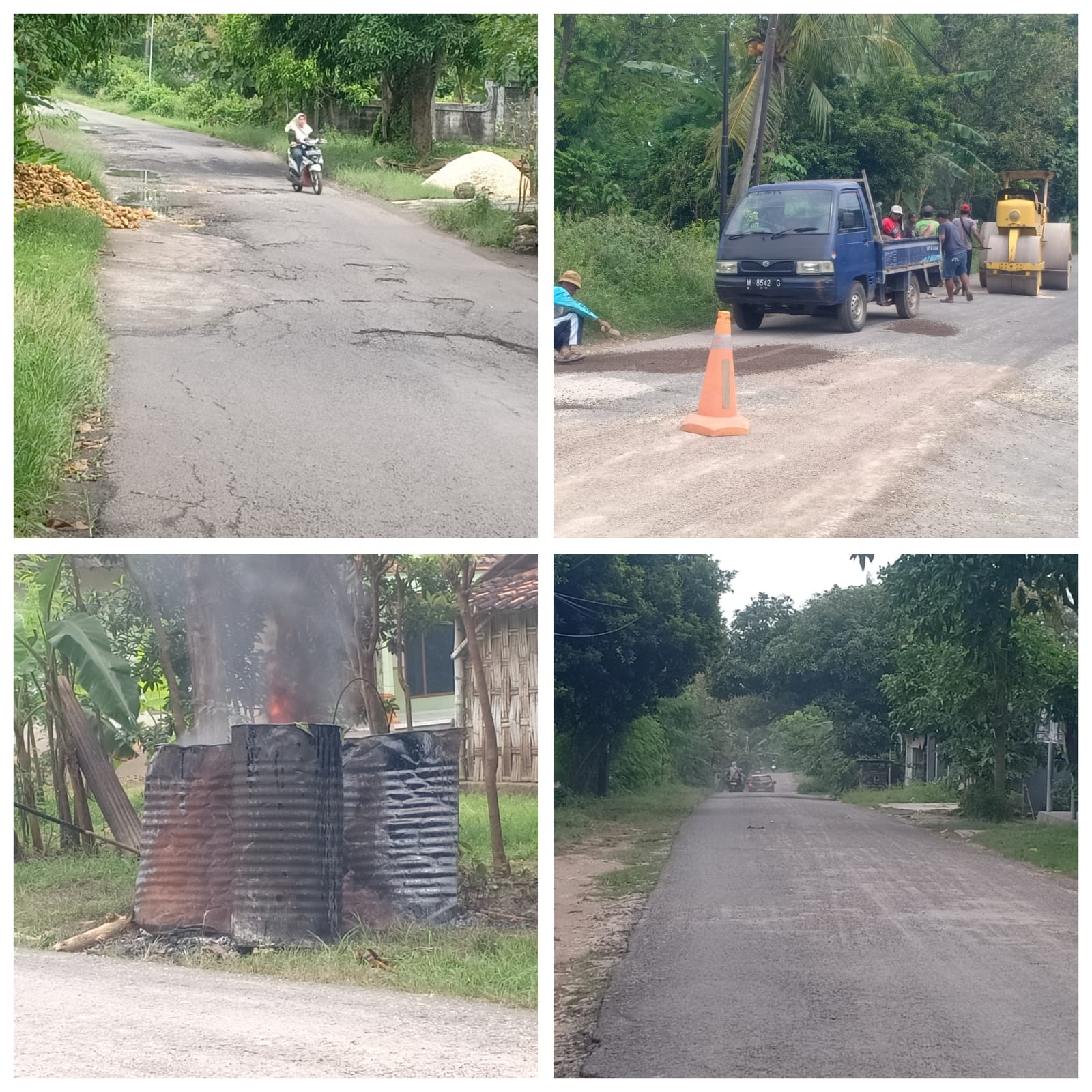 Gotong Royong Perbaikan Jalan Aspal di Bangkalan Dukung Akses Transportasi Antar Desa