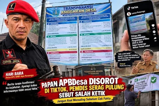 GRIB Jaya Ponorogo Sayangkan Unggahan Akun TikTok @Lensa Ponorogo Terkait Papan APBDes Desa Serag, Pemdes Tegaskan Murni Salah Ketik (Human Error)